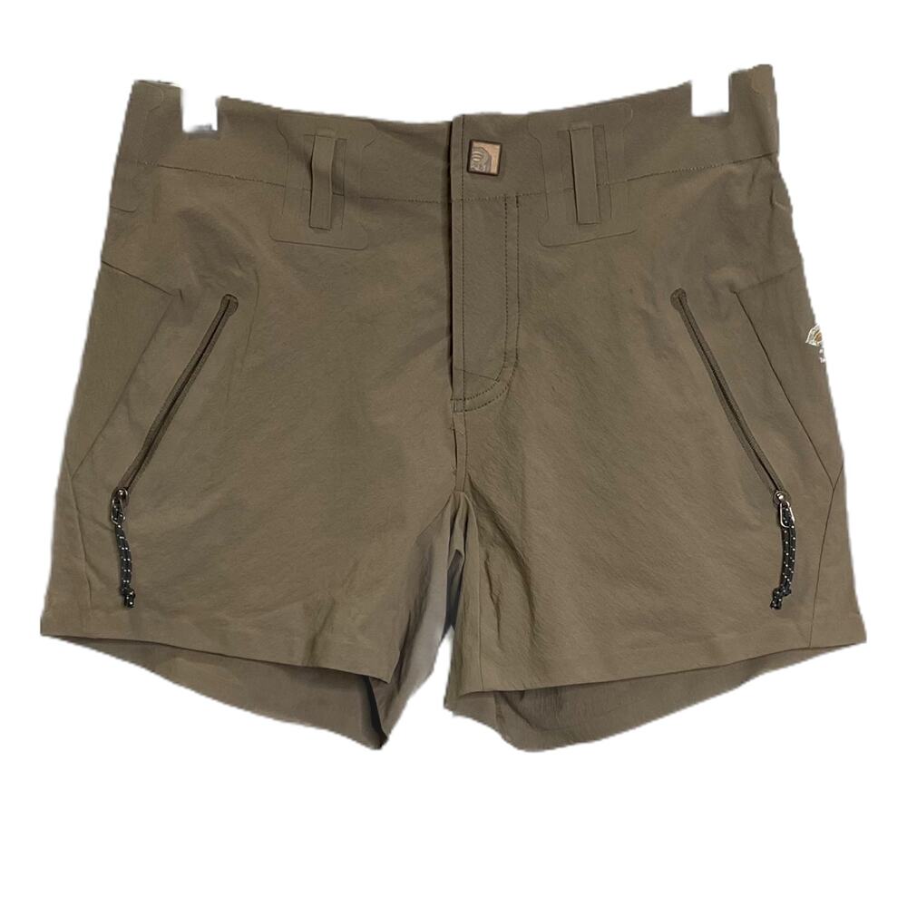 Mountain Hardwear Dynama Shorts‎ Womens 4 Taupe Khaki Hiking Outdoor OL2542